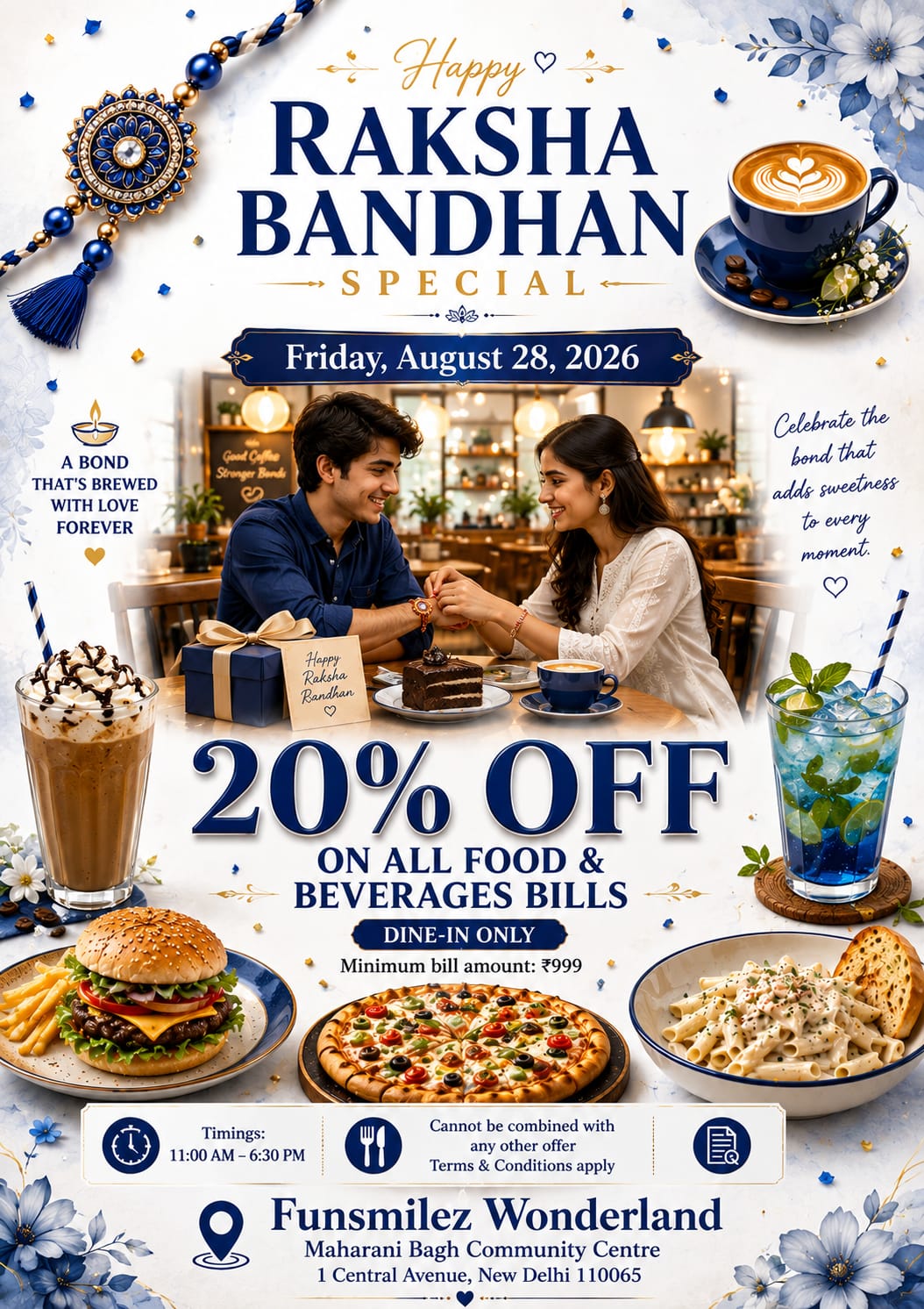 Raksha Bandhan Special - 20% off on all food and beverages at FunSmilez Wonderland on Friday August 28, 2026